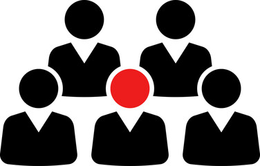 People group icon set. Business team. Team of worker.  User profile symbol. Group of people or group of users. Vector illustration of cartoon men and women. Isolated on white.