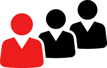 People group icon set. Business team. Team of worker.  User profile symbol. Group of people or group of users. Vector illustration of cartoon men and women. Isolated on white.