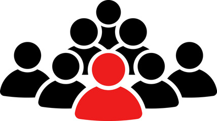 People group icon set. Business team. Team of worker.  User profile symbol. Group of people or group of users. Vector illustration of cartoon men and women. Isolated on white.