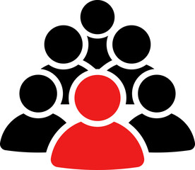 People group icon set. Business team. Team of worker.  User profile symbol. Group of people or group of users. Vector illustration of cartoon men and women. Isolated on white.