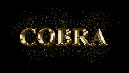 COBRA, Gold Text Effect, Gold text with sparks, Gold Plated Text Effect, animal name 