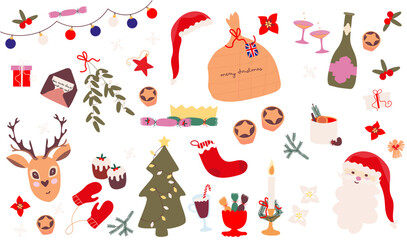 set of christmas symbols