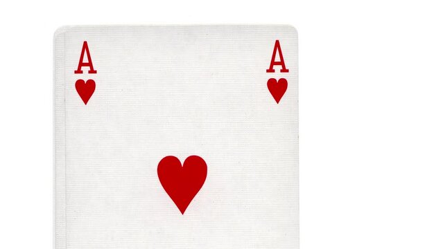 The combination of playing cards poker casino. Animation of isolated four aces with real cards