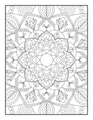 coloring full page mandala design. adult coloring page. Ornamental mandala adult coloring book page. Coloring pages