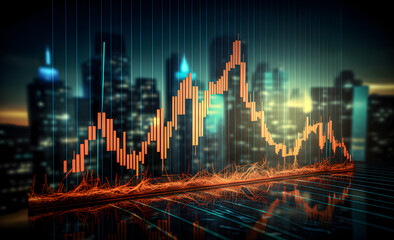 Stock market graph steady upward trajectory of business growth