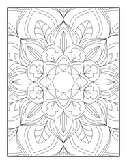 coloring full page mandala design. adult coloring page. Ornamental mandala adult coloring book page. Coloring pages