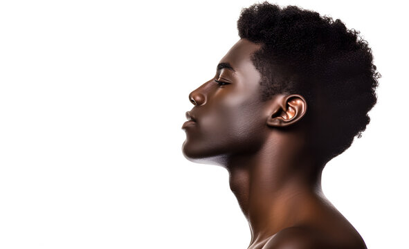 Portrait of a black man isolated on a white background