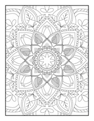 coloring full page mandala design. adult coloring page. Ornamental mandala adult coloring book page. Coloring pages