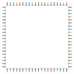 Christmas color lights isolated on white background