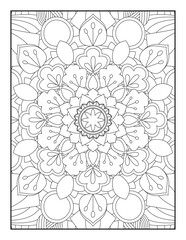 Pattern Mandala. Mandala Coloring Pages For Kids. Mandala Coloring Pages for Adults. Mandala flower for adult coloring book. Vector illustration. Coloring Page.