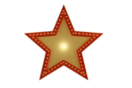 3D Illustration, Marquee frames with star shape .