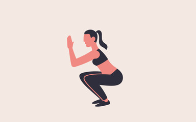 Fototapeta na wymiar woman doing squat exercise