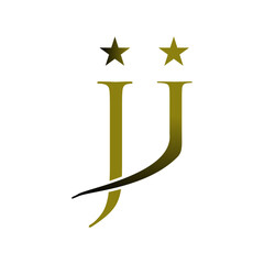 JJ letter logo gold