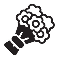 bouquet glyph icon