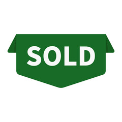 Sold In Green Unique Shape For Promotion Business Marketing Sell Social Media Information
