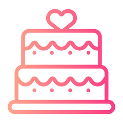 wedding cake gradient icon