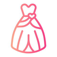 wedding dress gradient icon