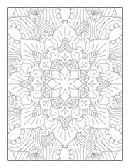 Pattern Mandala. Mandala Coloring Pages For Kids. Mandala Coloring Pages for Adults. Mandala flower for adult coloring book. Vector illustration. Coloring Page.
