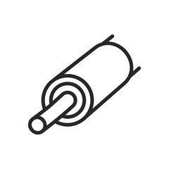 Myelin Sheath Icon. Thin Linear Illustration Symbolizing Neural Insulation and Nervous System Protection. Isolated Outline Vector Sign.