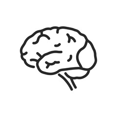 Occipital Lobe Icon. Thin Linear Illustration for Visual Processing Center in Brain Anatomy and Neurological Functions. Isolated Outline Vector Sign.