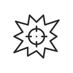 Pain Icon. Thin Linear Vector Symbol Illustrating Sensory Discomfort and Acute Pain for Healthcare and Medical Use. Isolated Outline Vector Sign.