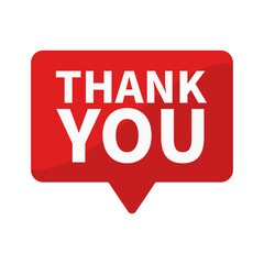 Thank You In Red Rectangle Shape For Congratulation Information Announcement 
