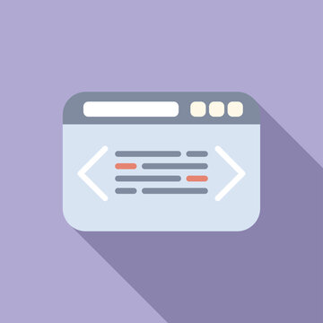 Api icon flat vector. Develop code. Computer software monitor