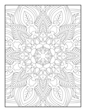 Pattern Mandala. Mandala Coloring Pages For Kids. Mandala Coloring Pages for Adults. Mandala flower for adult coloring book. Vector illustration. Coloring Page.