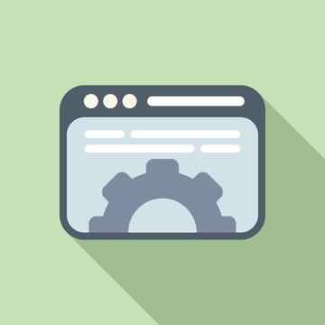 Api code icon flat vector. Develop program php. Monitor tech