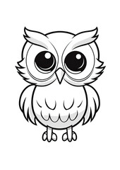 Fototapeta premium Cartoon Bird Coloring Page isolated on white