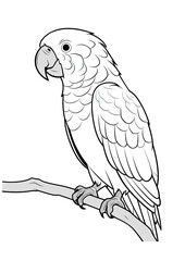 Obraz premium Cartoon Bird Coloring Page isolated on white