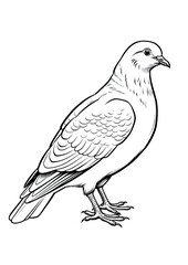 Fototapeta na wymiar Cartoon Bird Coloring Page isolated on white