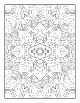 Pattern Mandala. Mandala Coloring Pages For Kids. Mandala Coloring Pages for Adults. Mandala flower for adult coloring book. Vector illustration. Coloring Page.
