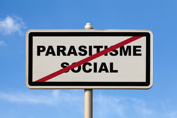 Social parasitism - French exit city sign