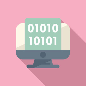 Code zero develop icon flat vector. Gear hosting internet. Cloud system