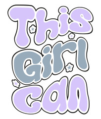 Retro Girl power Craft Design. T-shirt Design. Illustration