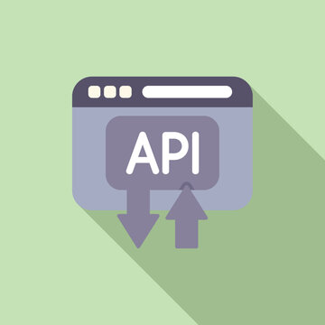 Api change gear icon flat vector. Mobile server. Screen script