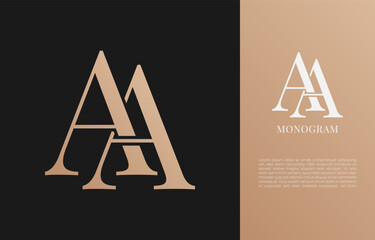 minimalist AA initial letter vintage brand and logo