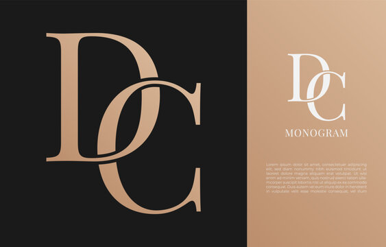 minimalist DC initial letter vintage brand and logo