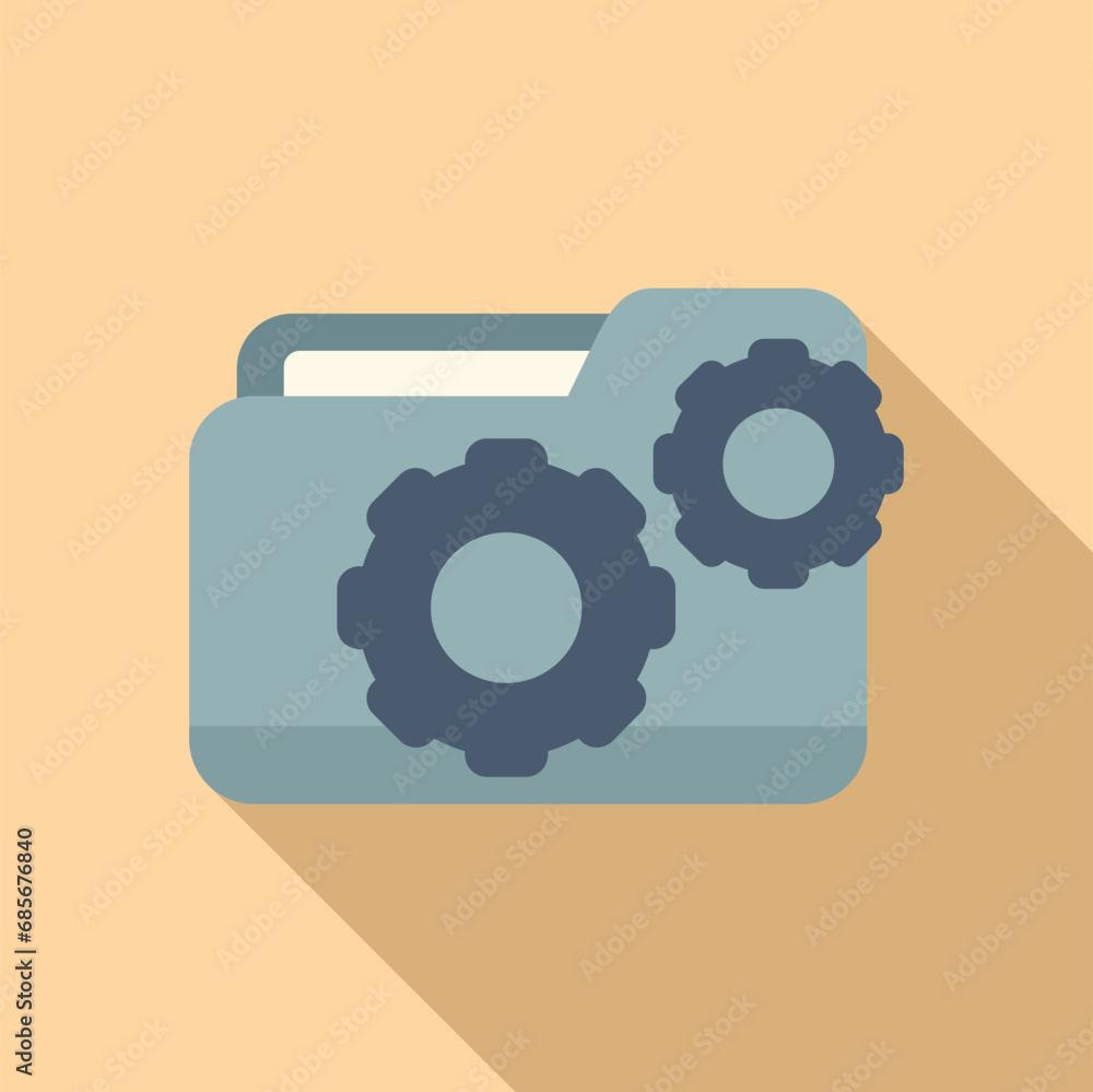 Poster folder data api icon flat vector. monitor hosting mobile. build team