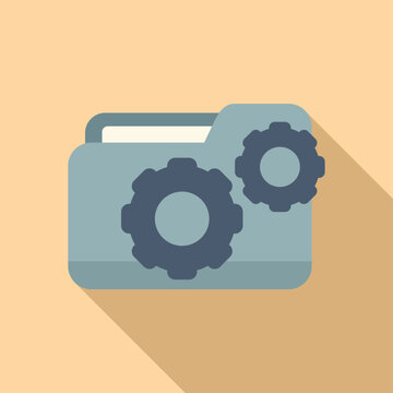 Folder data api icon flat vector. Monitor hosting mobile. Build team