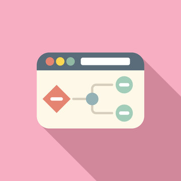 Web scheme api icon flat vector. Interface website. Cloud data java