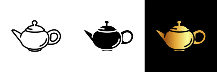 An elegant and timeless icon representing a teapot, capturing the essence of tea culture, steeping traditions, and refined moments.