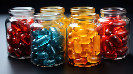 See the Cure: Glass Storage for Your Medicine Pills - obrazy, fototapety, plakaty
