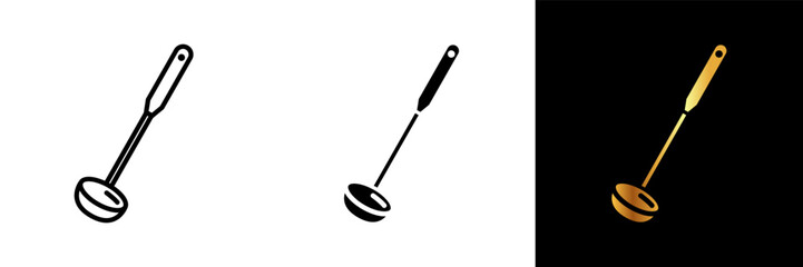 A classic and indispensable icon representing a ladle, embodying kitchen functionality, culinary precision, and versatile serving.