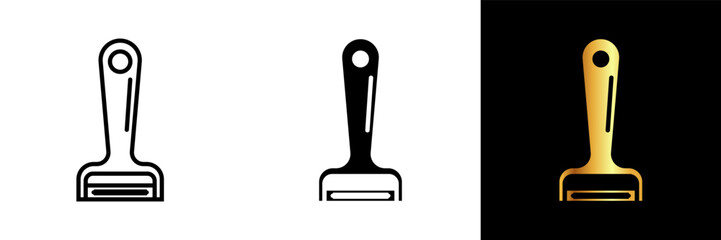 A practical and efficient icon representing a peeler, epitomizing kitchen convenience, culinary efficiency, and effortless vegetable and fruit preparation.