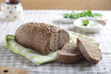 sliced bread on table