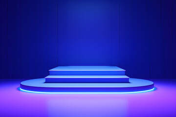Elegant podium with light effects for show product