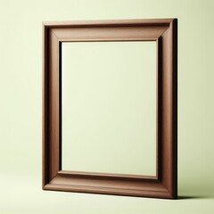 wooden picture frame isolated green