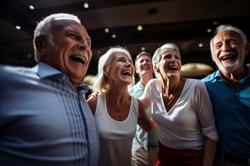 Experience the lively spirit of seniors in a candid dance—vibrant, joyful, and full of vitality. This image celebrates companionship and an active lifestyle, defining the essence of retirement
